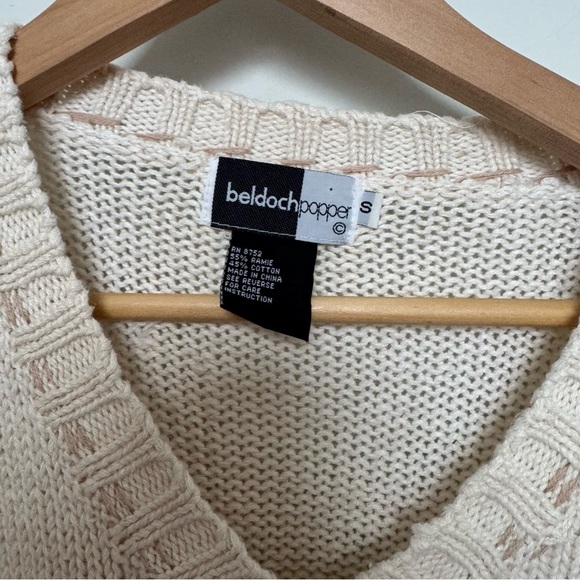 Whimsical Vintage Patchwork Knit Sweater Cottagecore Coquette Embroidered S - Picture 7 of 7